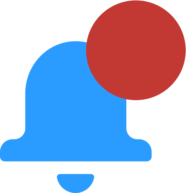 A bell icon with an enumerated badge.